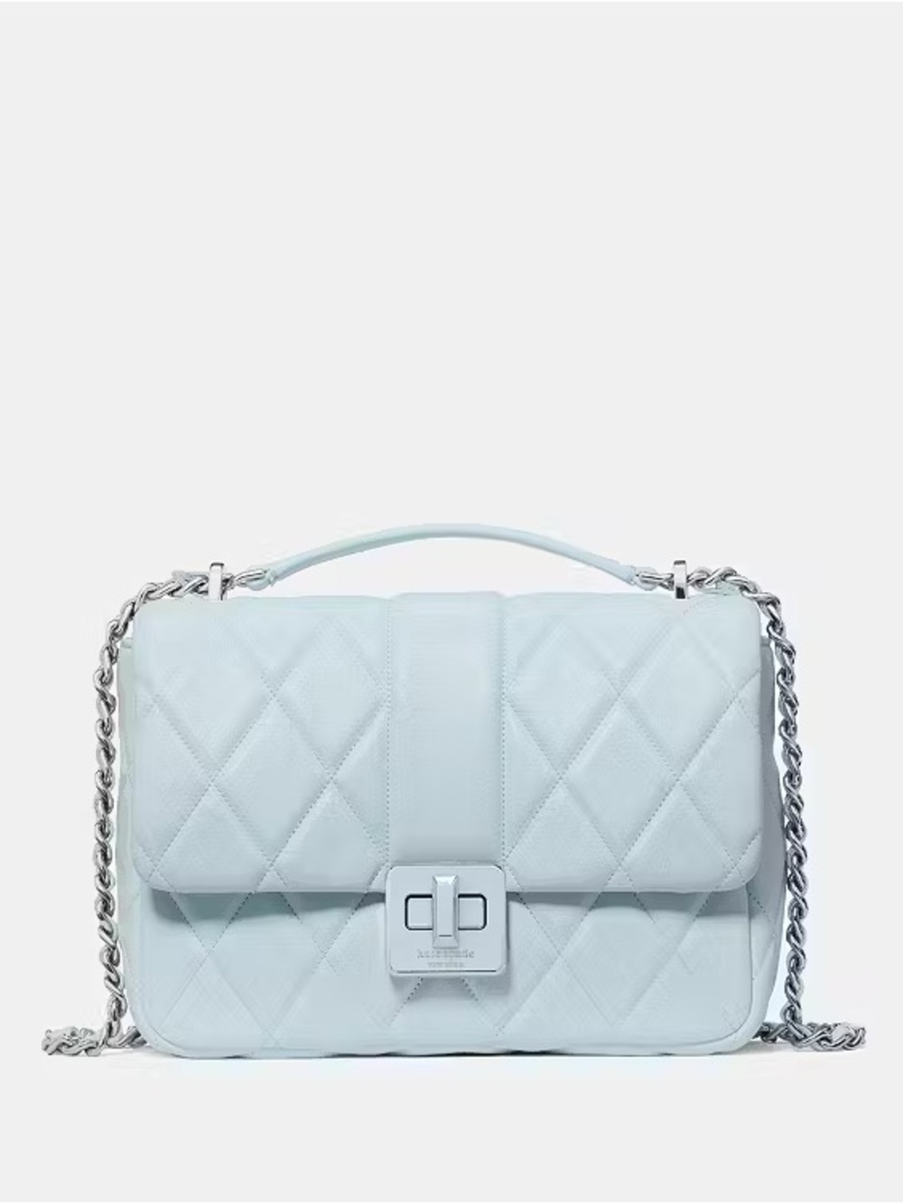 ♠️Kate Spade Carey Quilted Small Flap Leather Crossbody Bag, Crisp Sky Blue NWT